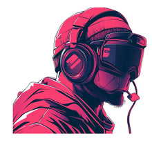 Load image into Gallery viewer, Gamer Wall Decal, Esports Wall Sticker, Gaming Room Wall Art, Teen Boy Room Decor, Headset Gamer Wall Decor, 254gm