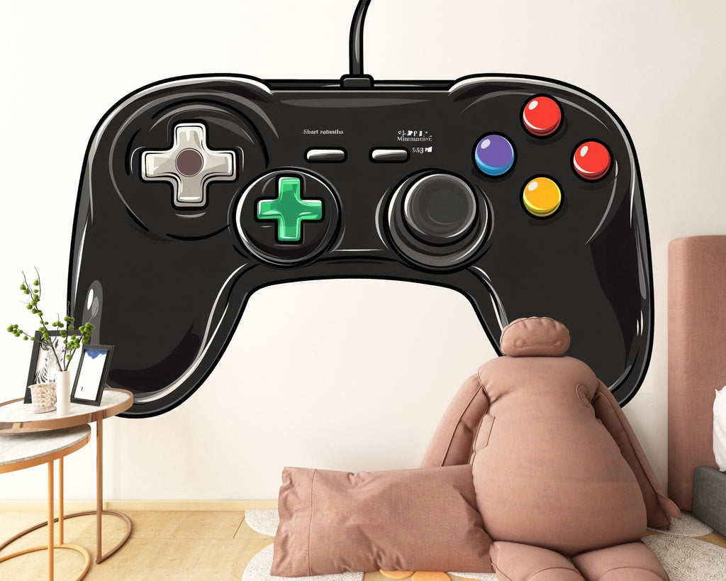 Game Controller Wall Decal, Gaming Wall Sticker, Video Game Wall Art, Gamer Room Decor, Kids Bedroom Wall Decor, 257gm