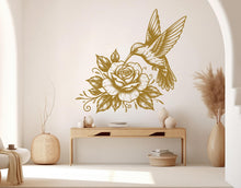 Load image into Gallery viewer, Hummingbird Flowers wall decor Rose Decals Hummingbird Art wall Art Stickers Home Interior Design Murals Gifts Decoration 1089RS