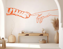 Load image into Gallery viewer, Girl Hand &amp; Cat Paw Vinyl Wall Decal, Cat Lover Decor 1091RS