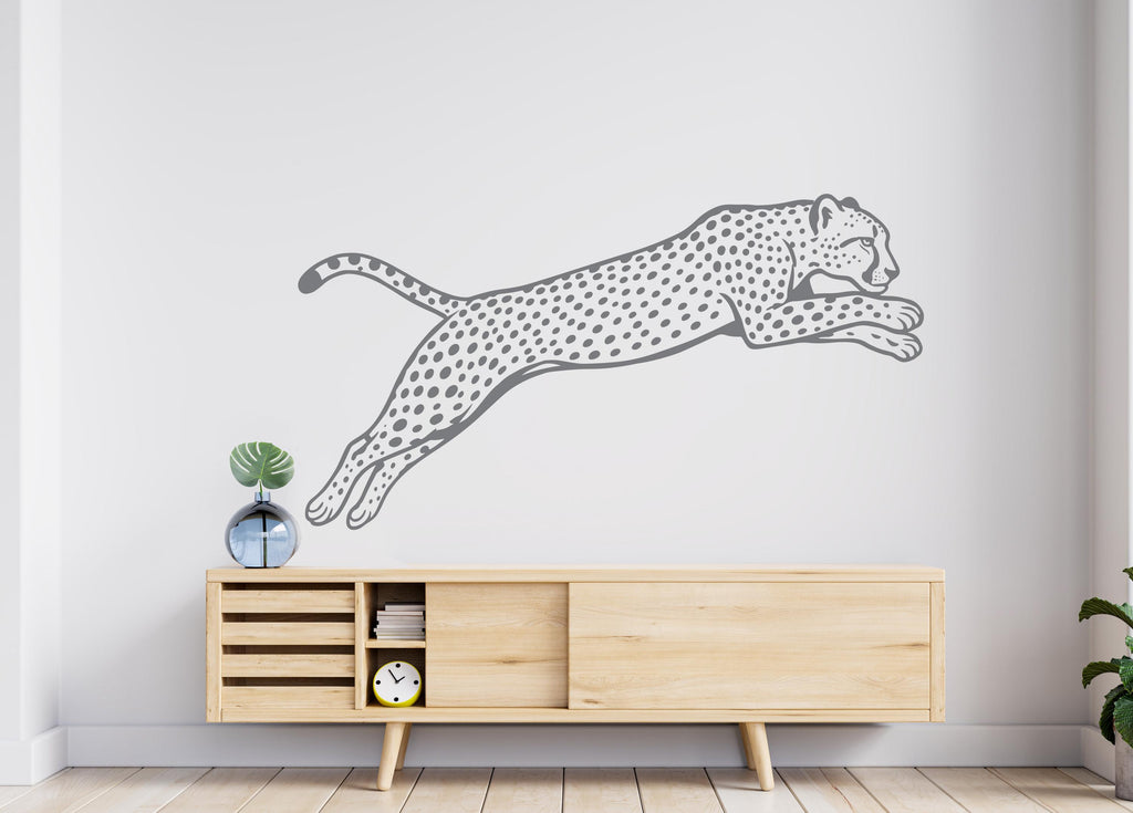 Leopard Wall Decals, Cheetah Animal Vinyl Sticker Decor, Wild Cat Art 1093RS