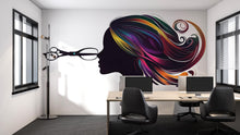 Load image into Gallery viewer, Hair Stylist Sticker, Salon Decal, Beauty Sticker, Hairdresser Gift, Scissors Art, Cosmetology Decal, Laptop Sticker, 267gm