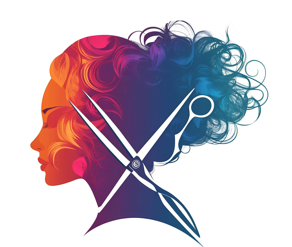 Hair Stylist Sticker, Salon Decal, Colorful Beauty Sticker, Hairdresser Gift, Scissors Art, Cosmetology Decal, Laptop Sticker, 269gm