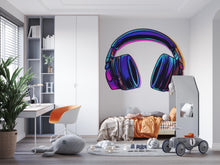 Load image into Gallery viewer, Headphones Sticker, Neon Headset Decal, Gamer Sticker, Music Lover Gift, DJ Headphones Art, Laptop Sticker, Water Bottle, 270gm