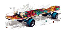 Load image into Gallery viewer, Skateboard Sticker, Skate Deck Decal, Colorful Skate Art, Skater Gift, Cool Board Sticker, Laptop Decal, Water Bottle, 272gm
