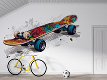 Load image into Gallery viewer, Skateboard Sticker, Skate Deck Decal, Colorful Skate Art, Skater Gift, Cool Board Sticker, Laptop Decal, Water Bottle, 272gm