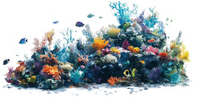 Load image into Gallery viewer, Coral Reef Sticker, Ocean Life Decal, Sea Life Sticker, Underwater Art, Marine Life Gift, Laptop Sticker, Water Bottle, 275gm