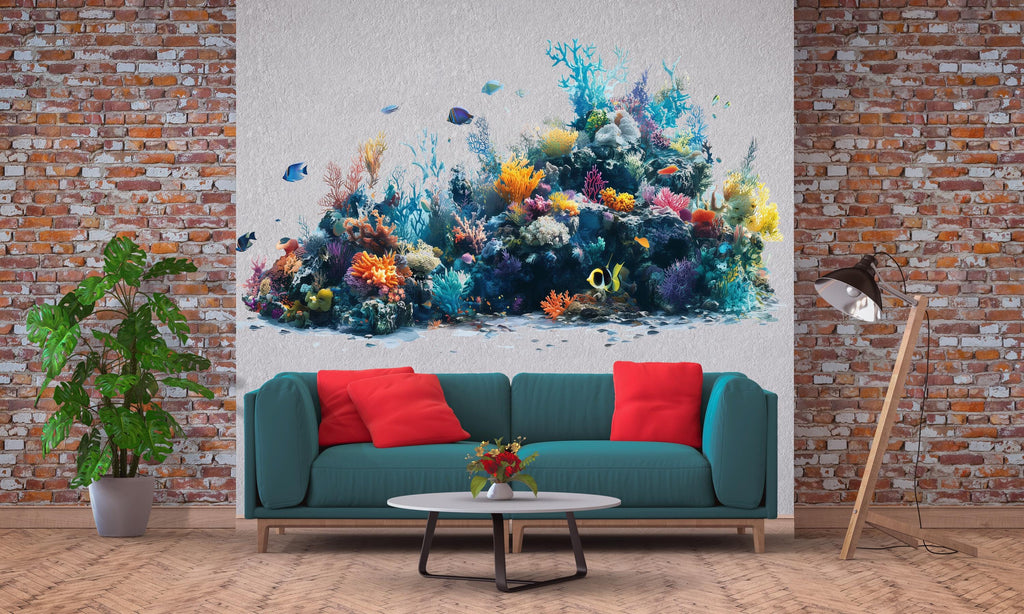 Coral Reef Sticker, Ocean Life Decal, Sea Life Sticker, Underwater Art, Marine Life Gift, Laptop Sticker, Water Bottle, 275gm