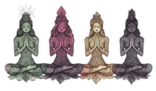 Load image into Gallery viewer, Yoga Goddess Sticker, Meditation Decal, Boho Spiritual Art, Zen Woman Sticker, Chakra Decor, Laptop Sticker, Water Bottle, 278gm