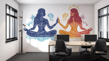 Load image into Gallery viewer, Yoga Sticker, Meditation Women Decal, Spiritual Art Sticker, Boho Zen Gift, Feminine Yoga Art, Laptop Sticker, 279gm