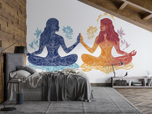Load image into Gallery viewer, Yoga Sticker, Meditation Women Decal, Spiritual Art Sticker, Boho Zen Gift, Feminine Yoga Art, Laptop Sticker, 279gm