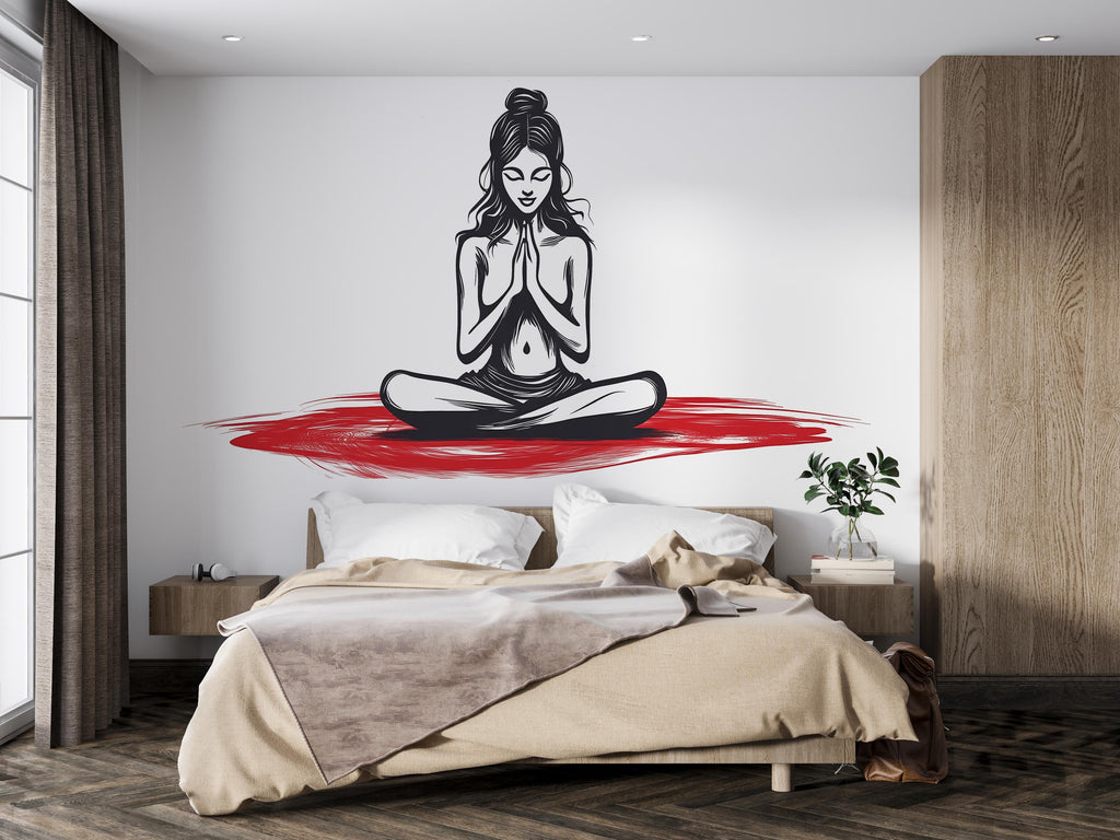 Yoga Sticker, Meditation Woman Decal, Zen Art Sticker, Spiritual Gift, Boho Yoga Decor, Laptop Sticker, Water Bottle, 282gm