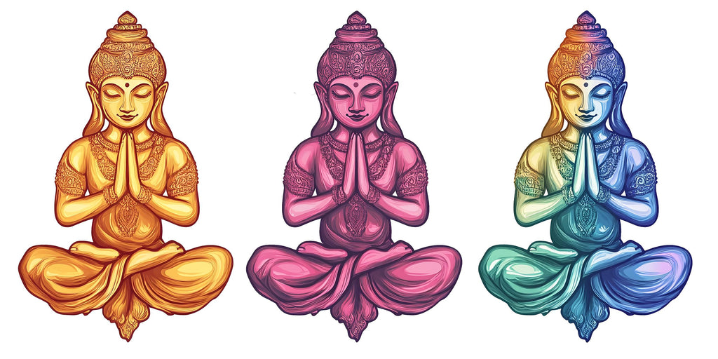 Buddha Sticker, Meditation Decal, Spiritual Yoga Art, Zen Wall Style, Boho Mindful Gift, Laptop Sticker, Water Bottle, 283gm