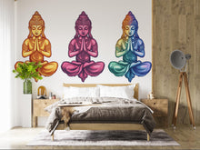 Load image into Gallery viewer, Buddha Sticker, Meditation Decal, Spiritual Yoga Art, Zen Wall Style, Boho Mindful Gift, Laptop Sticker, Water Bottle, 283gm