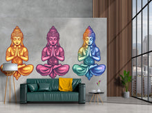 Load image into Gallery viewer, Buddha Sticker, Meditation Decal, Spiritual Yoga Art, Zen Wall Style, Boho Mindful Gift, Laptop Sticker, Water Bottle, 283gm