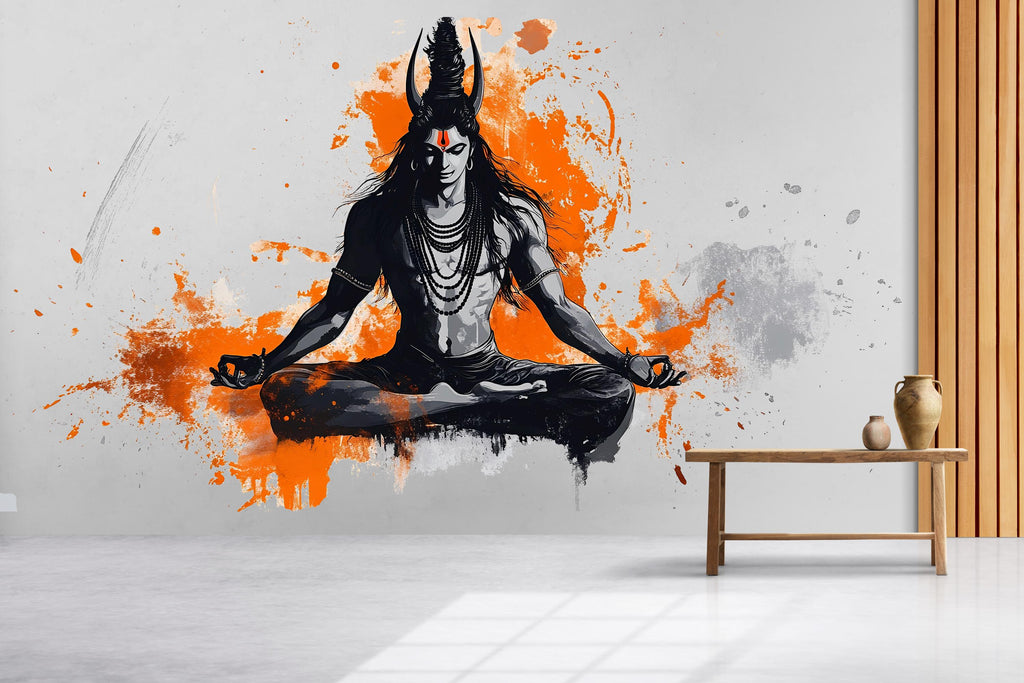 Shiva Sticker, Meditation Decal, Hindu Spiritual Art, Yoga Sticker, Zen Gift, Laptop Sticker, Water Bottle Decal, 284gm