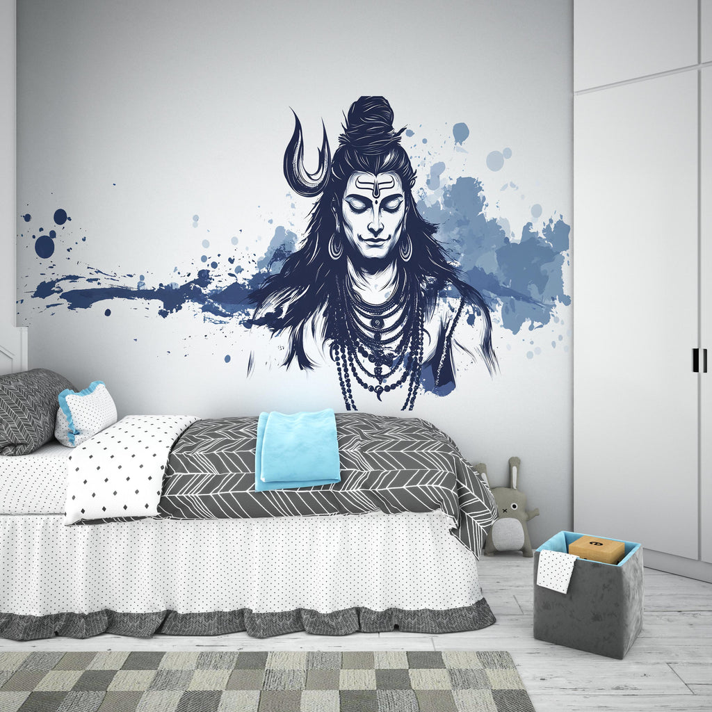 Shiva Sticker, Hindu Art Decal, Spiritual Yoga Sticker, Meditation Gift, Zen Wall Art, Laptop Sticker, Water Bottle, 285gm
