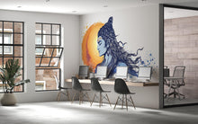 Load image into Gallery viewer, Shiva Sticker, Hindu Art Decal, Spiritual Yoga Sticker, Meditation Gift, Blue Shiva Art, Laptop Sticker, Water Bottle, 286gm