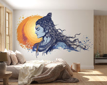 Load image into Gallery viewer, Shiva Sticker, Hindu Art Decal, Spiritual Yoga Sticker, Meditation Gift, Blue Shiva Art, Laptop Sticker, Water Bottle, 286gm