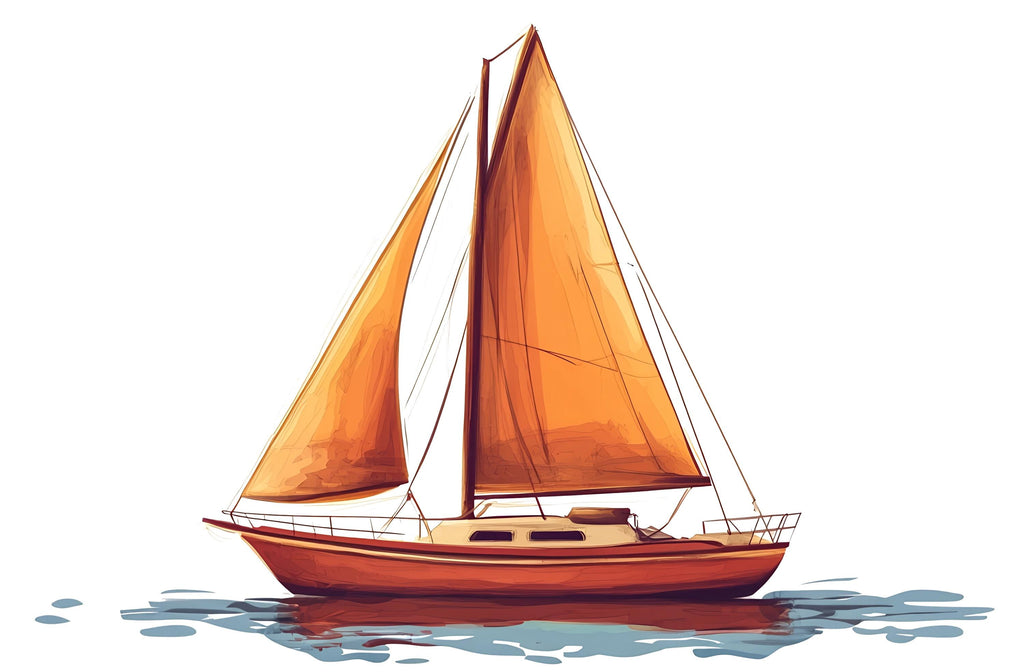 Sailboat Sticker, Boat Decal, Nautical Sticker, Coastal Art Gift, Ocean Lover Sticker, Laptop Sticker, Water Bottle, 287gm