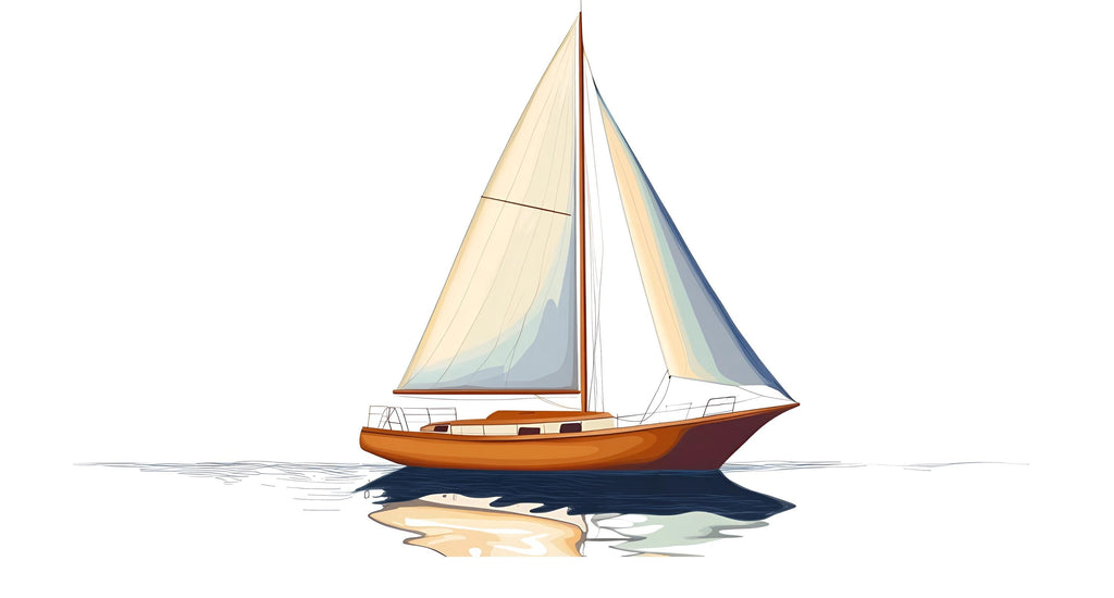 Sailboat Sticker, Nautical Boat Decal, Coastal Ocean Sticker, Sailing Gift, Sea Lover Art, Laptop Sticker, Water Bottle, 288gm