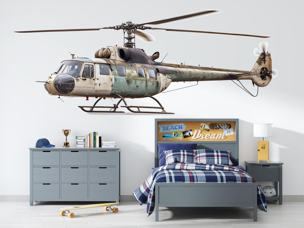 Helicopter Sticker, Military Chopper Decal, Aviation Art Sticker, Pilot Gift, Aircraft Lover Decal, Laptop Sticker, 292gm