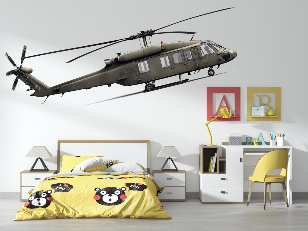 Helicopter Sticker, Black Hawk Decal, Aviation Art Sticker, Pilot Gift, Aircraft Lover Decal, Laptop Sticker, 293gm