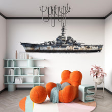 Load image into Gallery viewer, Battleship Sticker, Warship Decal, Naval Ship Sticker, Vintage Battleship Art, Navy Ship Decal, Military Ship Gift, 294gm