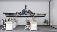 Load image into Gallery viewer, Battleship Sticker, Warship Decal, Naval Ship Sticker, Vintage Battleship Art, Navy Ship Decal, Military Ship Gift, 294gm
