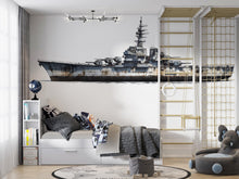 Load image into Gallery viewer, Battleship Sticker, Warship Decal, Naval Ship Sticker, Vintage Battleship Art, Navy Ship Decal, Military Ship Gift, 294gm