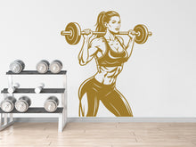 Load image into Gallery viewer, Girl Gym Wall Decal Power fitness Women Squat Decor Workout Art Vinyl Wall Stickers Bedroom 374DE