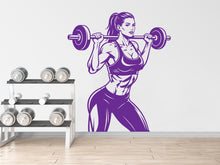 Load image into Gallery viewer, Girl Gym Wall Decal Power fitness Women Squat Decor Workout Art Vinyl Wall Stickers Bedroom 374DE