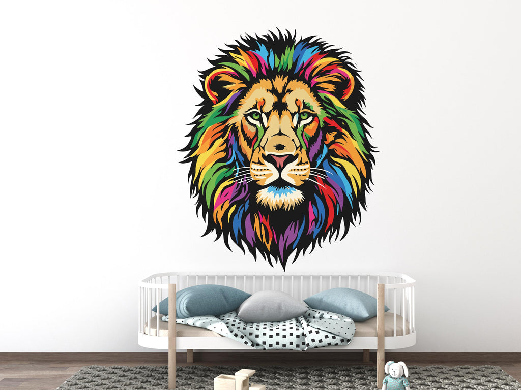 Lion wall decals I Animal Wall decor I Safari wall art I Lover Animals Wall Bathroom Wall Stickers Vinyl