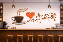 Load image into Gallery viewer, Coffee Wallpaper Cafe Wall Decal Coffee Shop Wall Mural Peel And Stick Wallpaper Kitchen Decor Restaurant Coffee Bean Wall Art