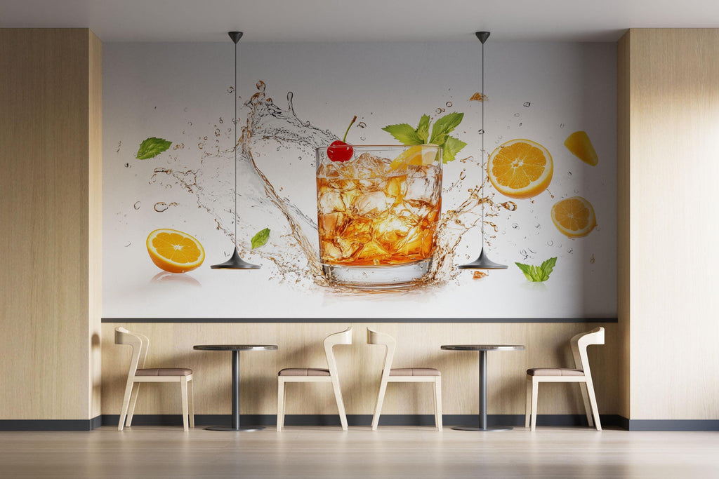 Cocktail Wallpaper Bar Wall Decal Restaurant Wall Mural Peel And Stick Wallpaper Drink Wall Art Kitchen Decor Modern Bar Decor