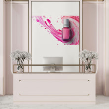 Load image into Gallery viewer, Nail Polish Wall Decal Nail Salon Wall Sticker Beauty Studio Decor Pink Splash Wall Art Manicure Studio Decor Nail Technician Vinyl Wall