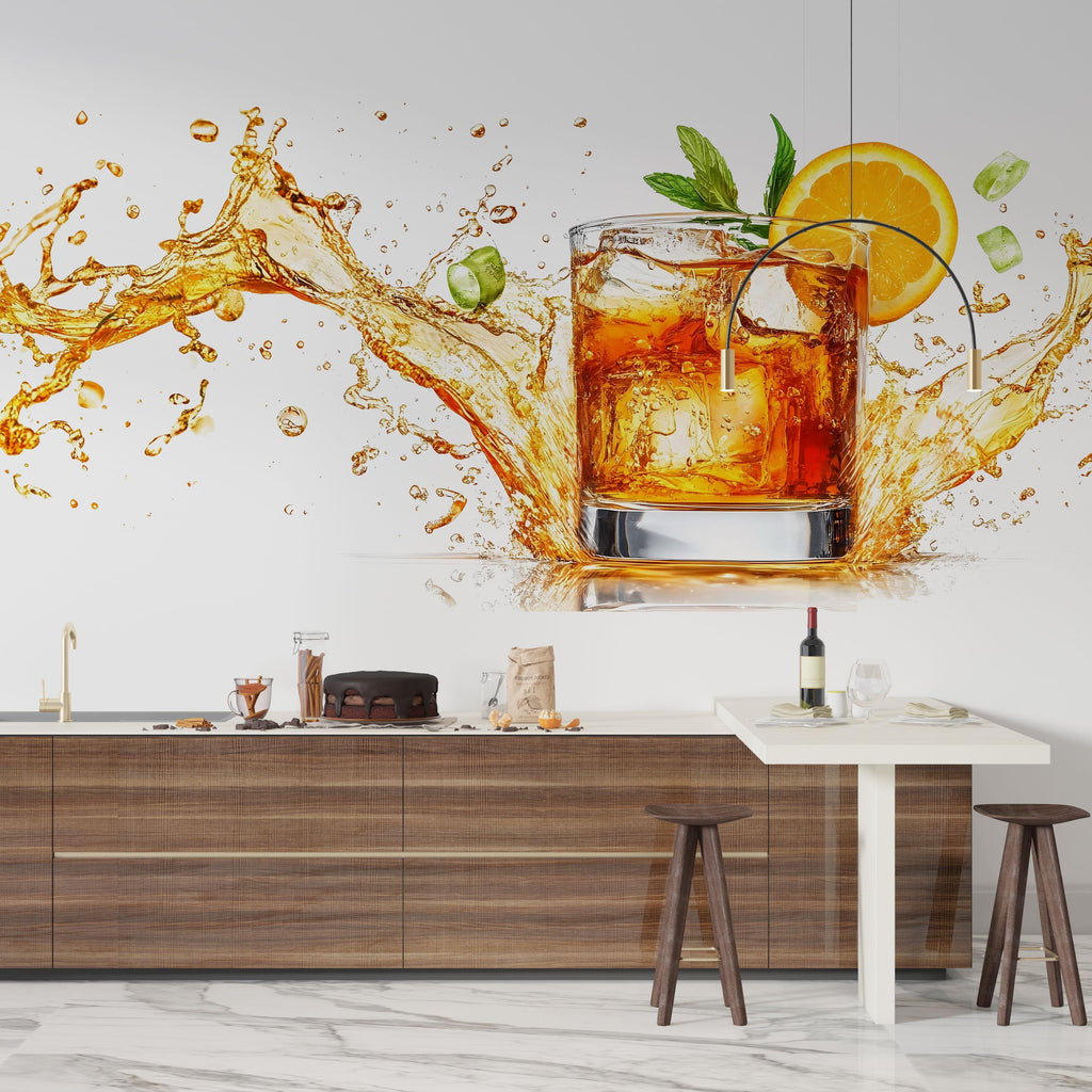 Whiskey Wallpaper Bar Wall Decal Cocktail Wall Mural Peel And Stick Wallpaper Restaurant Decor Lounge Bar Kitchen Wall Art