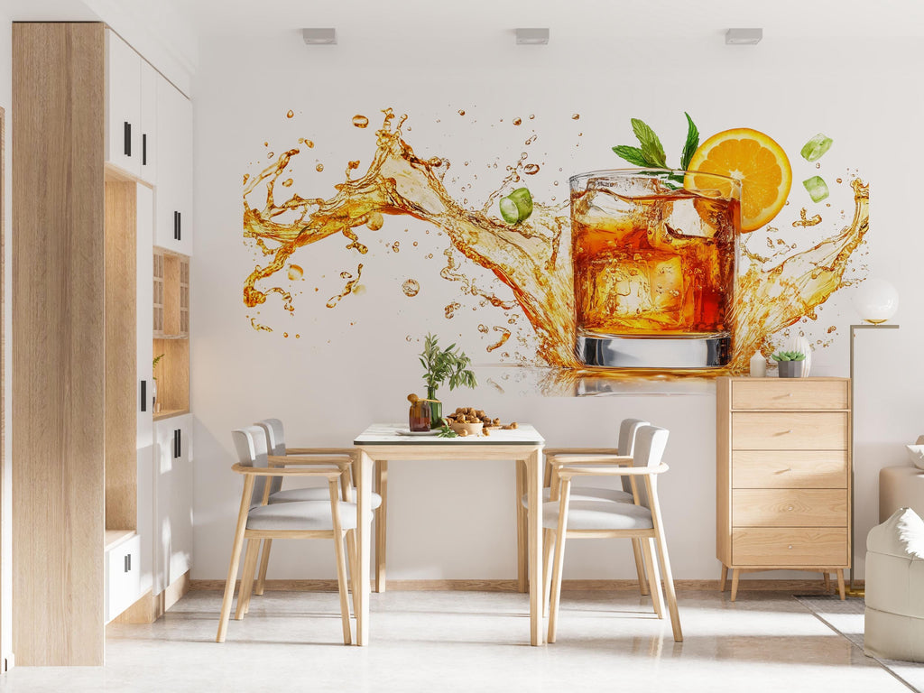 Whiskey Wallpaper Bar Wall Decal Cocktail Wall Mural Peel And Stick Wallpaper Restaurant Decor Lounge Bar Kitchen Wall Art