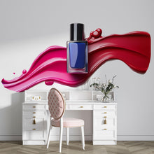 Load image into Gallery viewer, Nail Polish Wall Decal Luxury Nail Salon Wall Sticker Beauty Studio Decor Pink Red Splash Wall Art Manicure Studio Vinyl Wall Decal