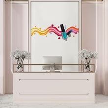 Load image into Gallery viewer, Colorful Nail Polish Wall Decal Nail Salon Wall Sticker Beauty Studio Decor Rainbow Splash Wall Art Manicure Studio Vinyl Wall Decal