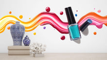 Load image into Gallery viewer, Colorful Nail Polish Wall Decal Nail Salon Wall Sticker Beauty Studio Decor Rainbow Splash Wall Art Manicure Studio Vinyl Wall Decal