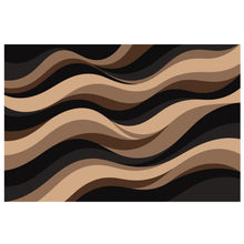 Load image into Gallery viewer, Brown Black Wave Wall Wallpaper, Neutral Abstract Wall Mural, Modern Earth Tone Wall Decor, Peel and Stick or Traditional WAL006