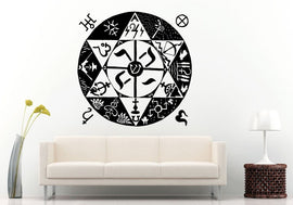 Hexa Tetragrammaton Pentagram Logo Sign Emblem Wall Decal Vinyl Sticker Mural Room Decor L585