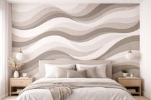 Load image into Gallery viewer, Wallpaper Beige Neutral Abstract Waves Wall Mural, Minimal Removable Wallpaper, Modern Wall Decor Peel and Stick and Non Woven WAL007