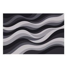 Load image into Gallery viewer, Wallpaper Black Grey Abstract Waves Wall Mural, Modern Removable Wallpaper, Minimalist Wall Decor Peel and Stick and Non Woven WAL008