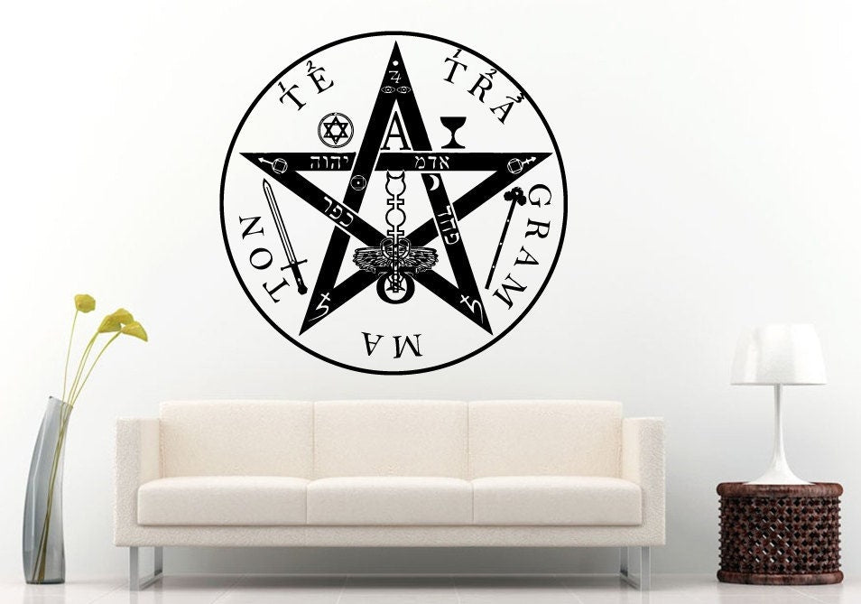 Tetragrammaton Pentagram Logo Sign Emblem Wall Decal Vinyl Sticker Mural Room Decor L584