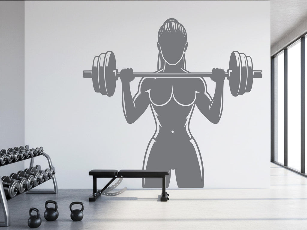 Women's Fitness Wall Decal: Gym Workout Art, Motivation Sticker