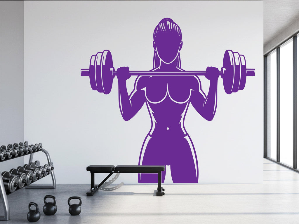 Women's Fitness Wall Decal: Gym Workout Art, Motivation Sticker