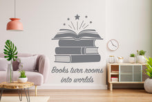 Load image into Gallery viewer, Book wall decals vinyl wall art decals, book shelves decor, library wall decal, education decals, reading room, nurseries school gifts