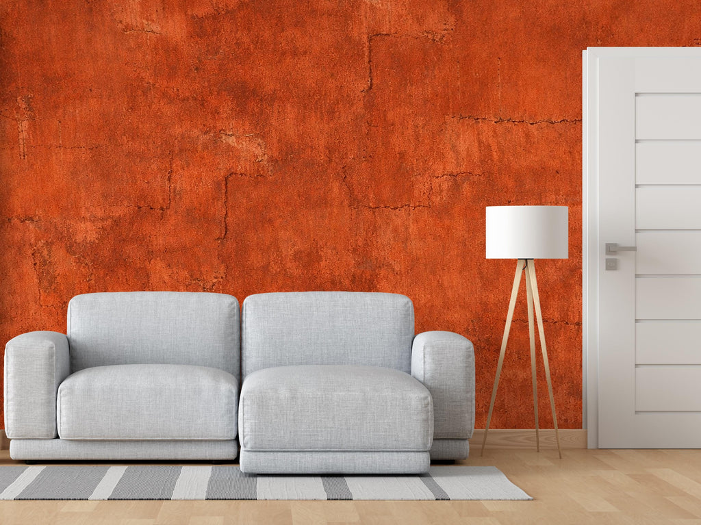 Rustic Burnt Red Plaster Wallpaper Textured Mediterranean Wall Mural Vintage Terracotta Home Décor Peel and Stick 807LU